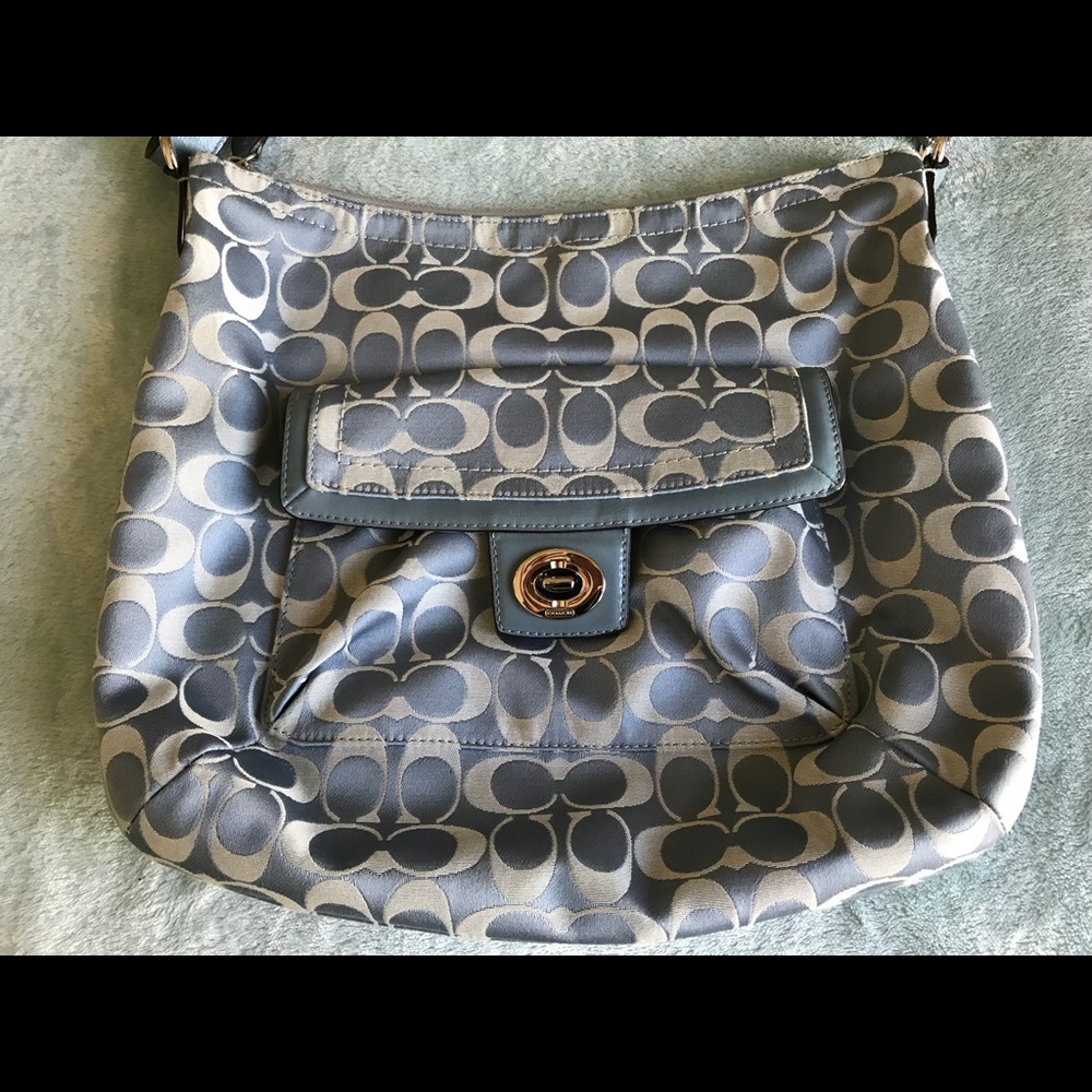 Light blue like new Coach medium sized hobo bag